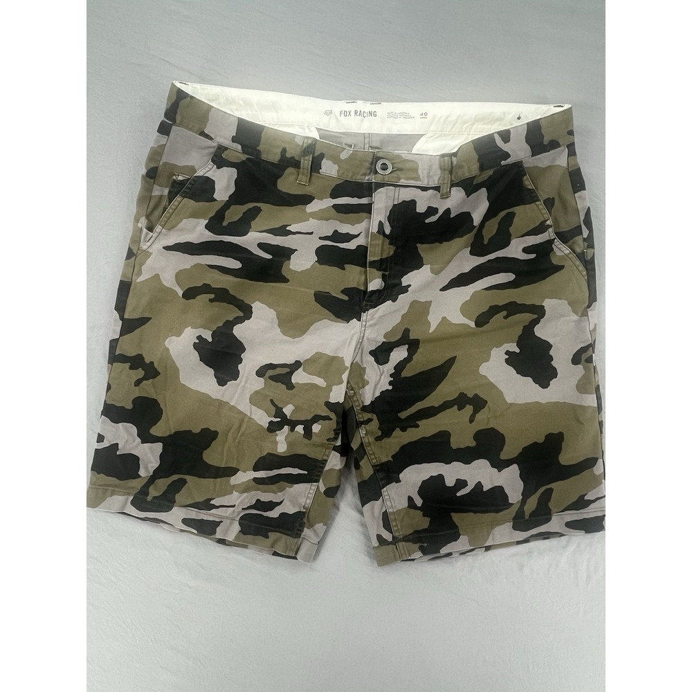 Fox Racing Men's Tech Cargo Shorts Dark Green/Olive Camouflage Size 40
